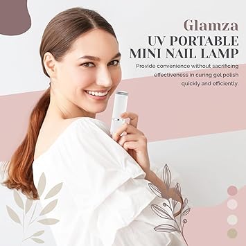 Glamza Portable LED Nail Cure Light FastDrying Mini Gel Nail Dryer BatteryPowered UV Lamp for Travel and Home Use White - Image 2