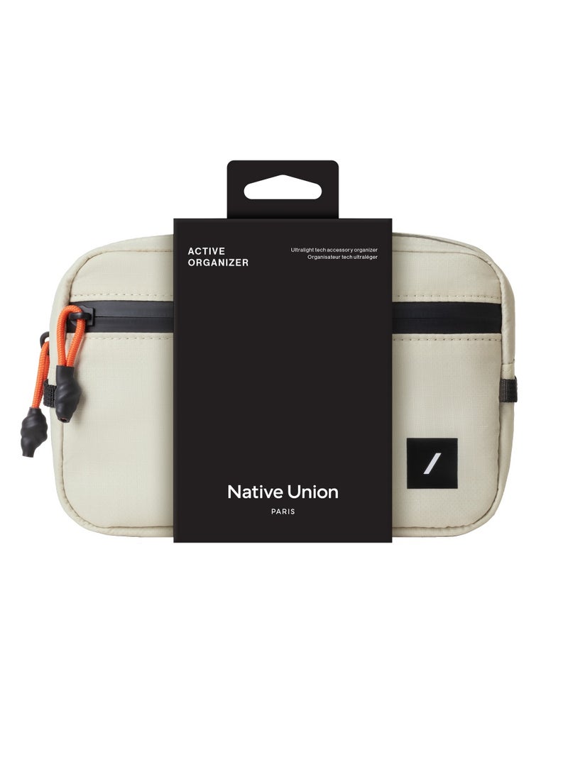 Native Union Active Organizer – Ultralight Tech & EDC Pouch, Water-Resistant Recycled Ripstop Fabric, Quick-Access Pocket, Exterior Loops, Travel & Everyday Carry Organizer - Sandstone - Image 2