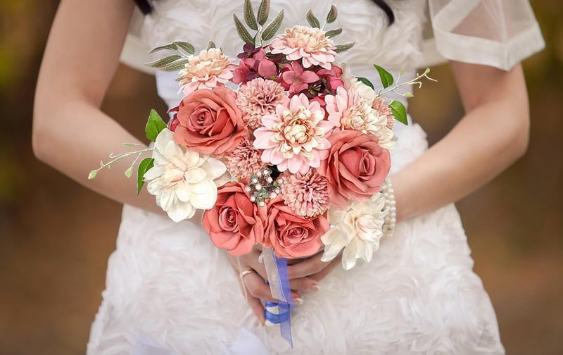 OrgMemory Artificial Flower, Various Artificial Flowers, Wedding Decoration Flowers for Table, Cake Decoration Wedding Edible, Decorative Flowers for Wedding Cakes (Dusty Red Pink) - Image 4