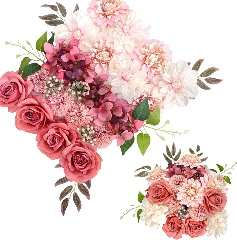 OrgMemory Artificial Flower, Various Artificial Flowers, Wedding Decoration Flowers for Table, Cake Decoration Wedding Edible, Decorative Flowers for Wedding Cakes (Dusty Red Pink) - Image 1
