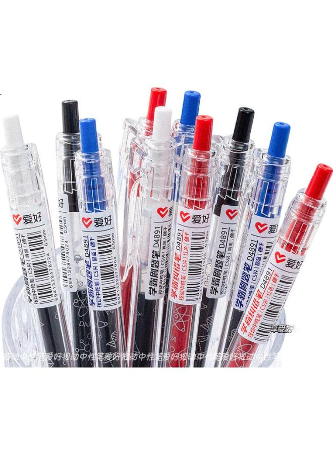 Aihao Retractable Gel Pen 0.5Mm Signature Pen For Exams, Quick-Drying Office Pen, Crystal Blue, 6 Pcs, D4891 - Image 3