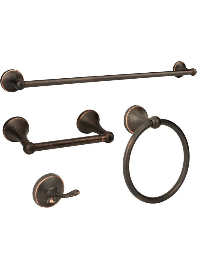 Ntipox Antique 4 Piece Bathroom Hardware Accessories Set Oil Rubbed Bronze,24 Inch Towel Bar Set with Double Post Pivoting Toilet Paper Holder,Towel Rack Set Vintage,Bathroom Towel Holder Set Bronze - Image 1