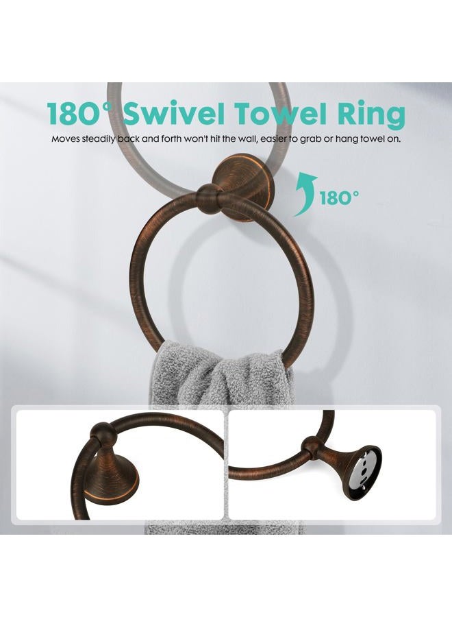 Ntipox Antique 4 Piece Bathroom Hardware Accessories Set Oil Rubbed Bronze,24 Inch Towel Bar Set with Double Post Pivoting Toilet Paper Holder,Towel Rack Set Vintage,Bathroom Towel Holder Set Bronze - Image 5