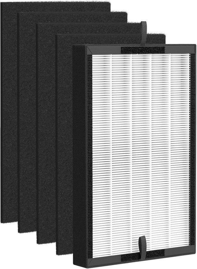 WILERDA 45i Replacement Filter Compatible with Alen BreatheSmart Flex Bh400 & 45i Pure Air Purifier, Compared # B4-Fresh/FL40-Silver-Carbon, 3-in-1 HEPA Filter + 4 Pcs Activated Carbon Pre Filter - Image 1