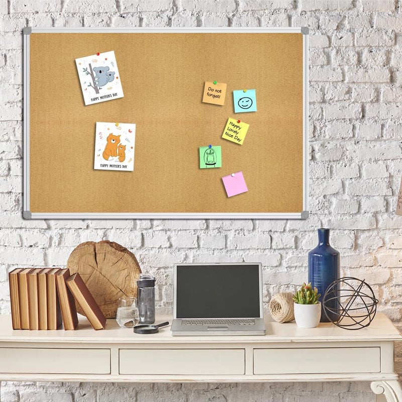 Lockways Cork Board Bulletin Board, Double Sided Corkboard 36" x 24", Wall-Mounted Aluminum Framed Message Presentation Notice Board 3 x 2 - Image 4