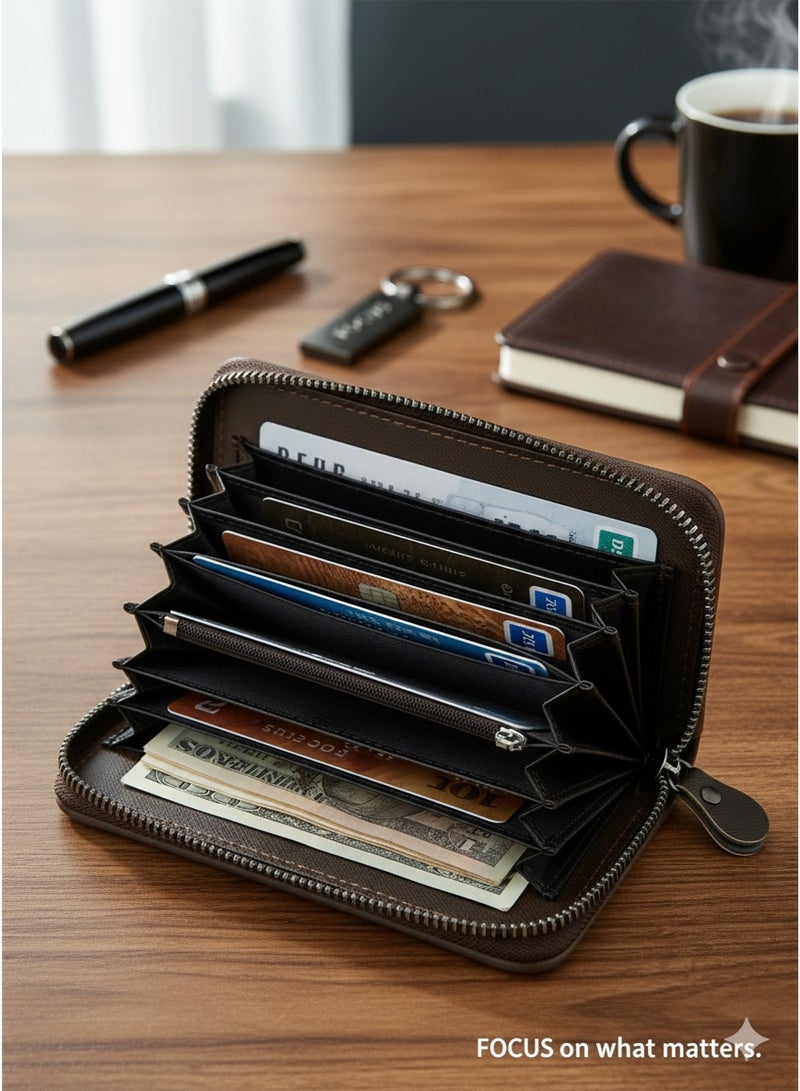 Focus 501 Slim Zippered Card Case – blue Matte Finish - Image 2