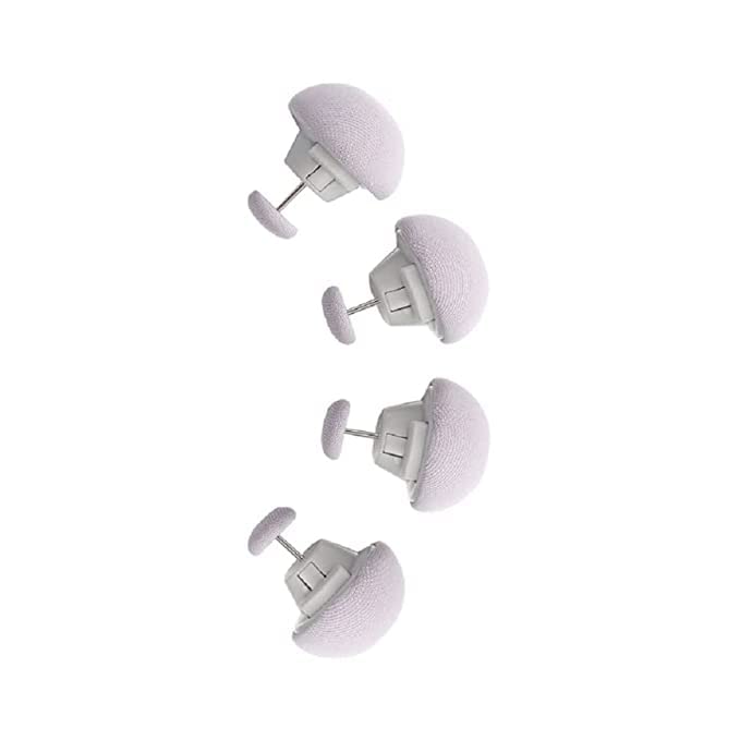 SHFTI - Mushroom Quilt Fixing Clips - Duvet Cover Holder with Buttons - Non-Slip Blanket Pins - Durable Cotton Design - Easy Install & Remove - for Quilts, Sheets, Curtains, Towels, 4 Pack (Grey) - Image 1