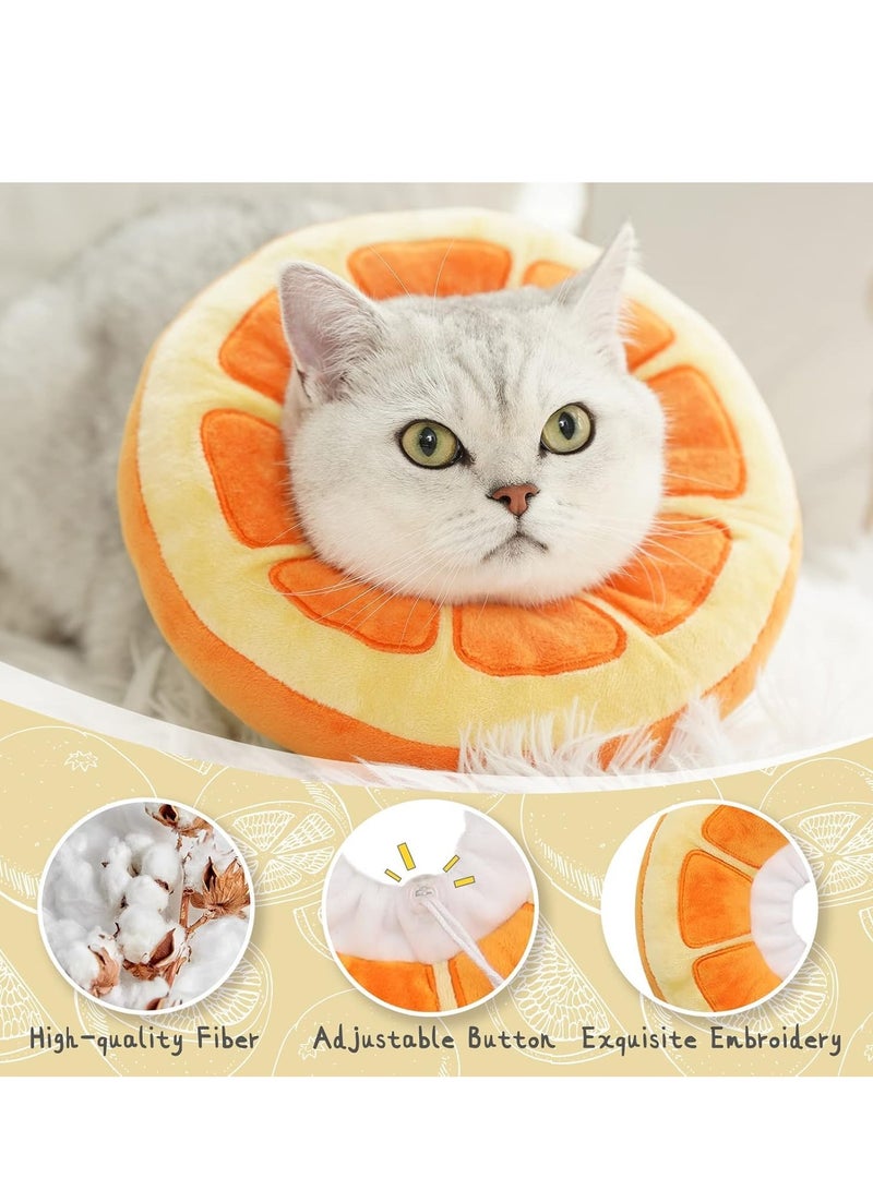 Generic Cat Cone Collar Soft, Pet Recovery Collar Neck Cone to Stop Licking for Cats & Kittens After Surgery, Cat Surgical Recovery Suit for Wound Cover, Puppy Dog & Rabbit Cone(Orange, M)  - Image 2