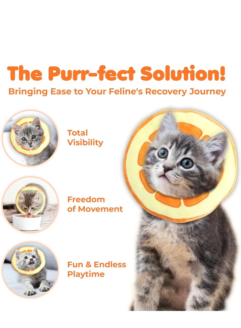 Generic Cat Cone Collar Soft, Pet Recovery Collar Neck Cone to Stop Licking for Cats & Kittens After Surgery, Cat Surgical Recovery Suit for Wound Cover, Puppy Dog & Rabbit Cone(Orange, M)  - Image 5
