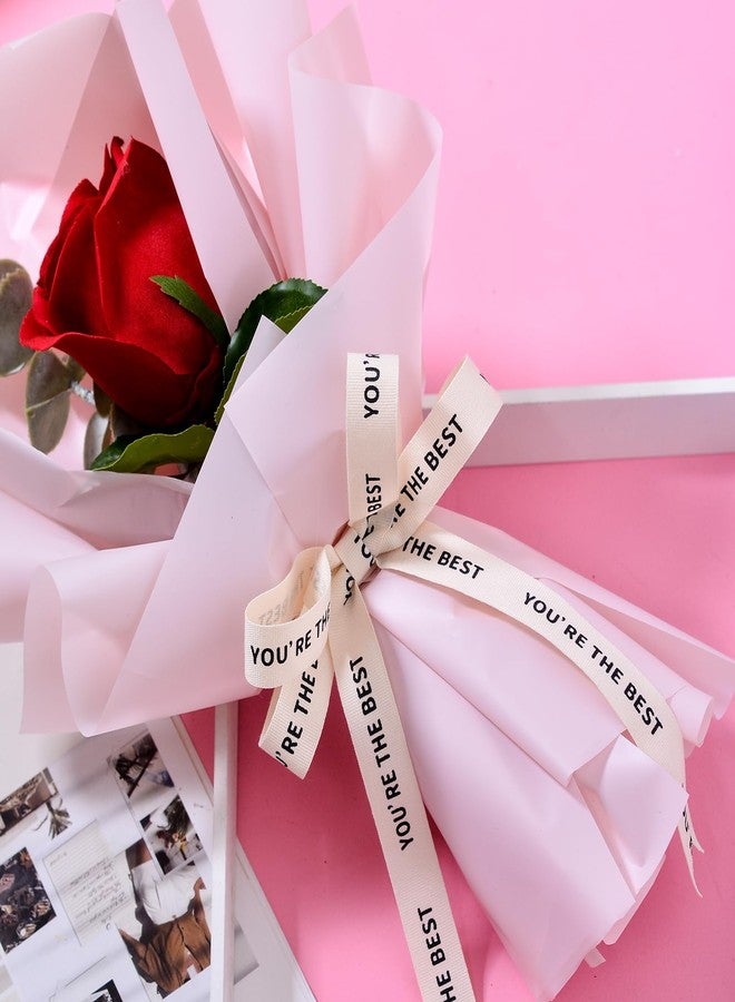 YAMA You're The Best Cotton Custom Ribbon, Natural Cream Teacher Ribbon for Gift Wrapping Crafts Flower Bouquet, 5/8 inch × 10 Yard - Image 4