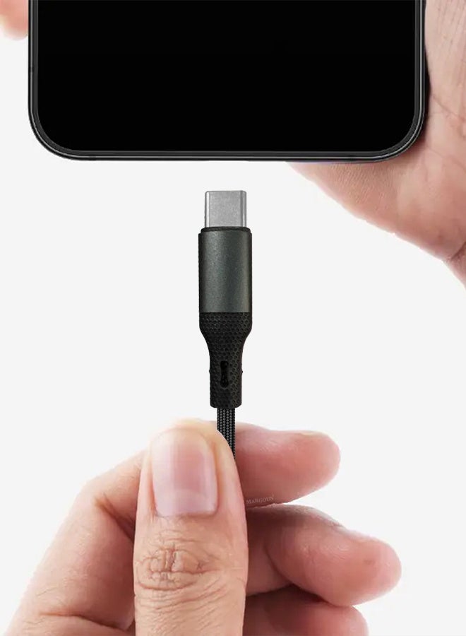 CATANES Fast USB-C to USB-C Cable Premium Braided Fast Charging and Data Transfer, PD Supported 1m - Black - Image 4