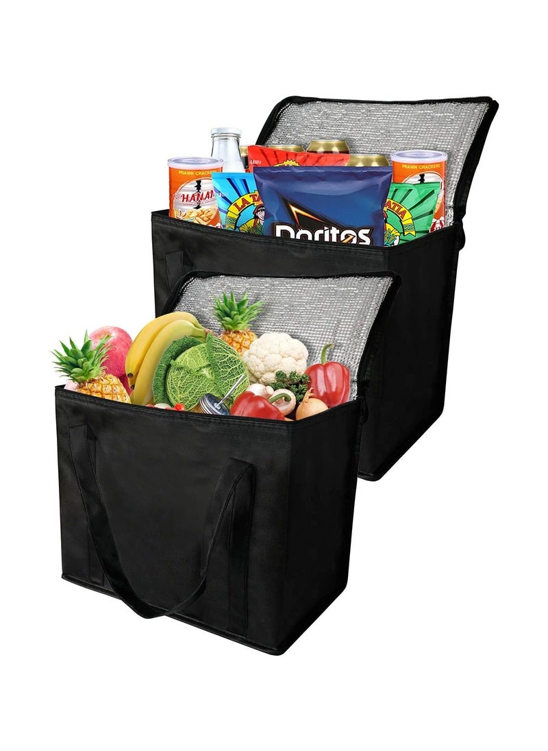 General 2 Insulated Reusable Shopping Bags with Zipper Top, XL, Large, Frozen Food Cold, Refrigerated Shopping Accessories, Insulated Bags  - Image 1