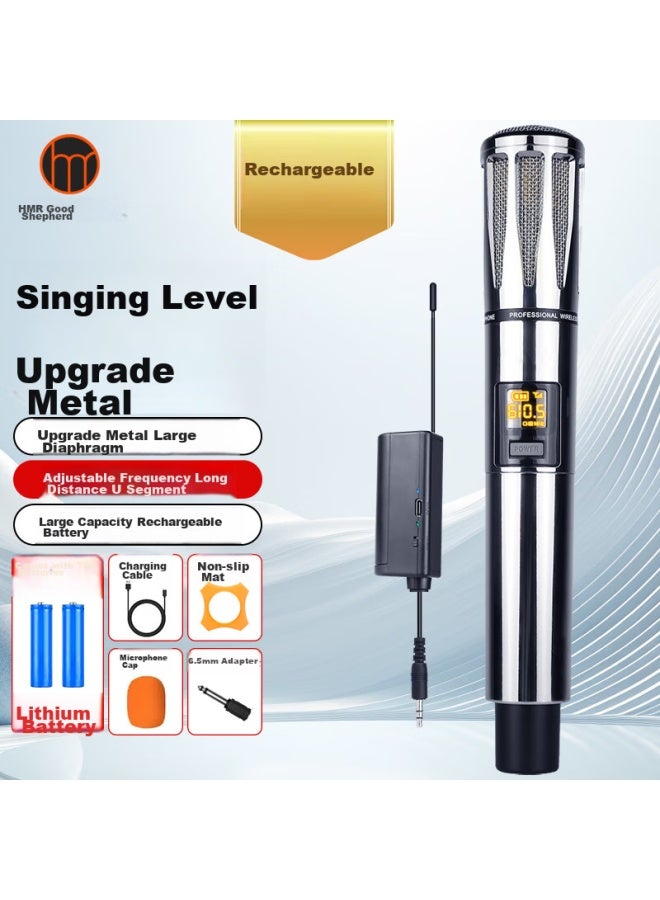 The Good Shepherd Good Shepherd Wireless Microphone, Home Ktv Singing, Stage Hosting, Conference Speaking, Outdoor Karaoke, Tv Speaker, Amplifier, Sound System, Anti-howling, Metal, Rechargeable, Professional, Versatile, Universal - Image 1