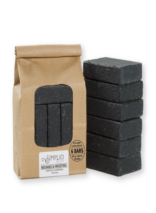 Simplici Mechanical & Industrial Natural Soap (exfoliating + pure essential oils) 6 Bar Value Bag. Palm Free. - Image 1