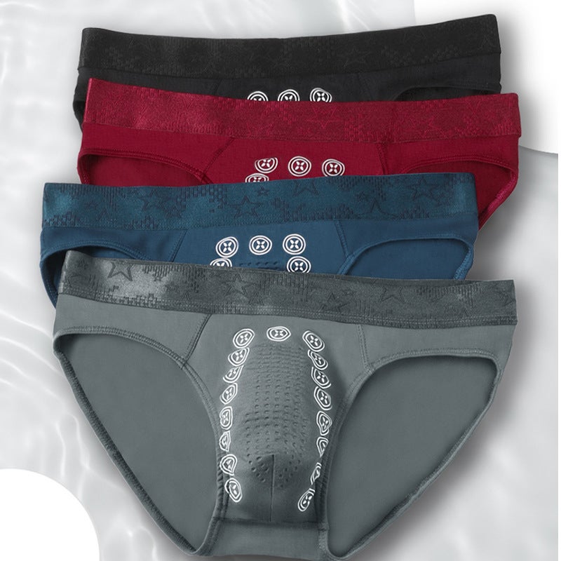 Mens Anion Underwear Mens Summer Thin Briefs Comfortable Breathable Sports Four-Corner Shorts Mid-Waist Underpants Jujube  - Image 3