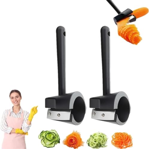 Much Hotter Vegetable Curler, Carrot Curler and Peeler, Spiral Shred Carving Slicer, Fruit Carving Tools,Kitchen Creative Cut Flower Tool,Rotatable Blade Peeler for Carrots, Potatoes, Cucumbe - Image 1