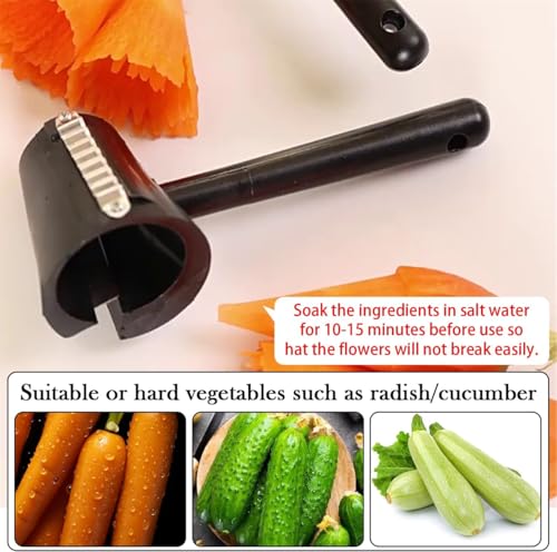 Much Hotter Vegetable Curler, Carrot Curler and Peeler, Spiral Shred Carving Slicer, Fruit Carving Tools,Kitchen Creative Cut Flower Tool,Rotatable Blade Peeler for Carrots, Potatoes, Cucumbe - Image 5