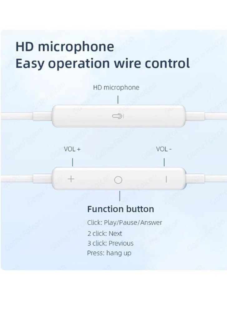 Oteeto Lightning Wired Headphones Semi In Ear HiFi Bass Music Earbuds Handfree Earphones Type-C 3.5mm With Mic For Samsung Xiaomi iPad - Image 3