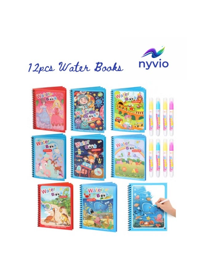 NYVIO 12Pack Kids Party Favors Return Gifts for Birthday Giveaways|Reusable Water Coloring Books for Toddlers| Bulk Mini Toys & Goody Bag Fillers| Small Gifts for Kids, Piñata Stuffers & School Party Giveaways - Image 1