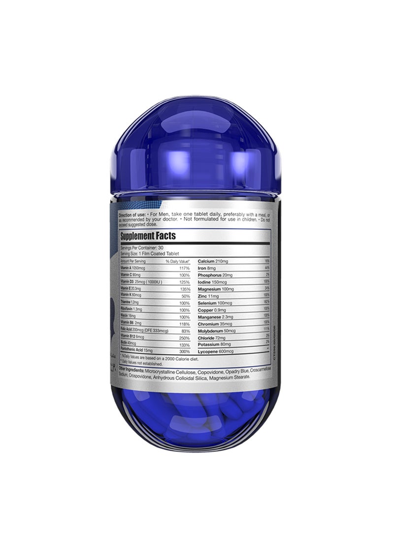 EVA PHARMA - ليمتلس ناتشورالز مان ماكس مكمل غذائي متعدد الفيتامينات للرجال، 30 قرصًا - Image 1