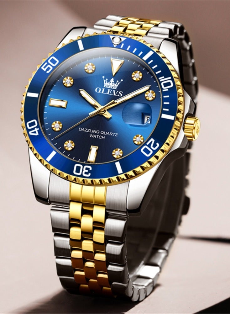 OLEVS Top Brand Original Men Quartz Watch Waterproof Watch for Men Stainless Steel Quartz Men Luxury Watch Luminous Wristwatch - Image 2