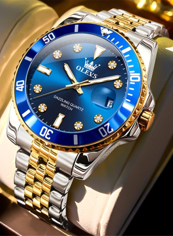 OLEVS Top Brand Original Men Quartz Watch Waterproof Watch for Men Stainless Steel Quartz Men Luxury Watch Luminous Wristwatch - Image 1