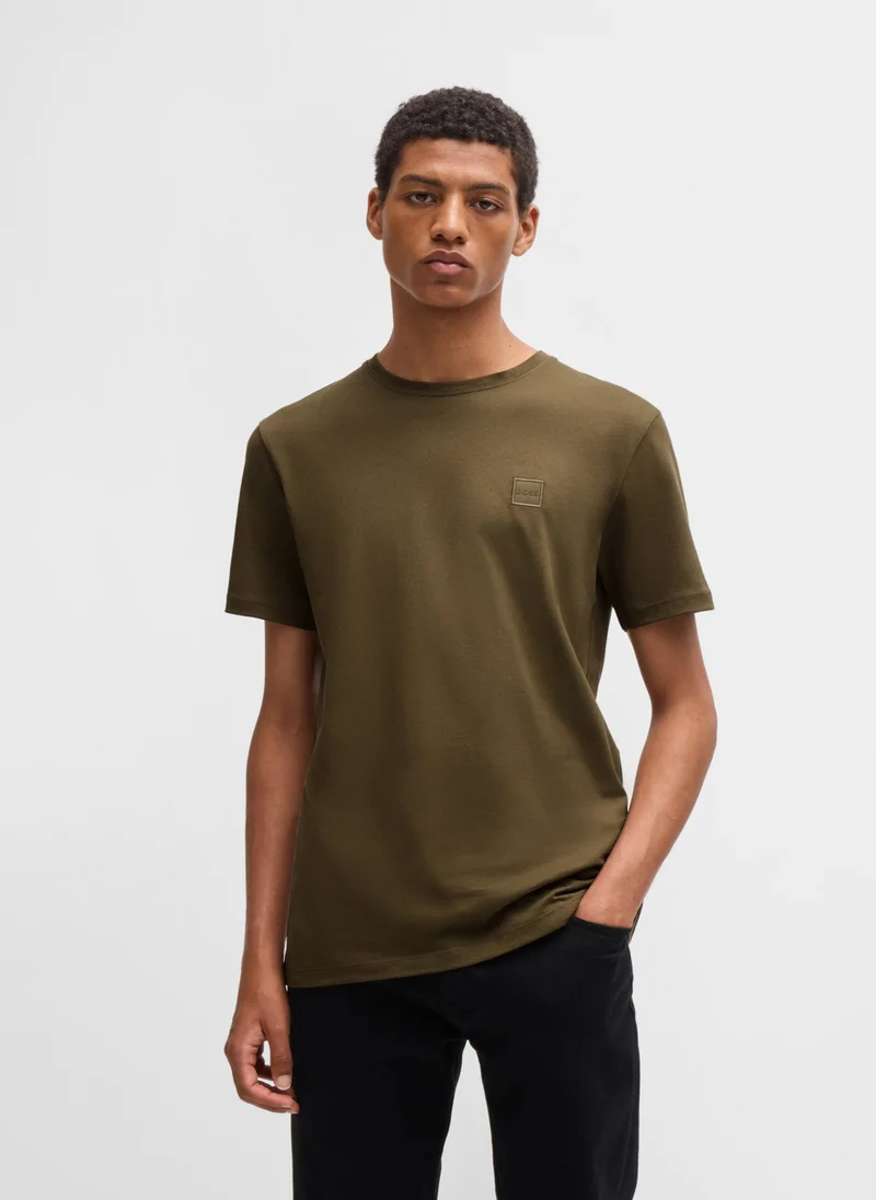 BOSS Cotton-jersey T-shirt with logo patch