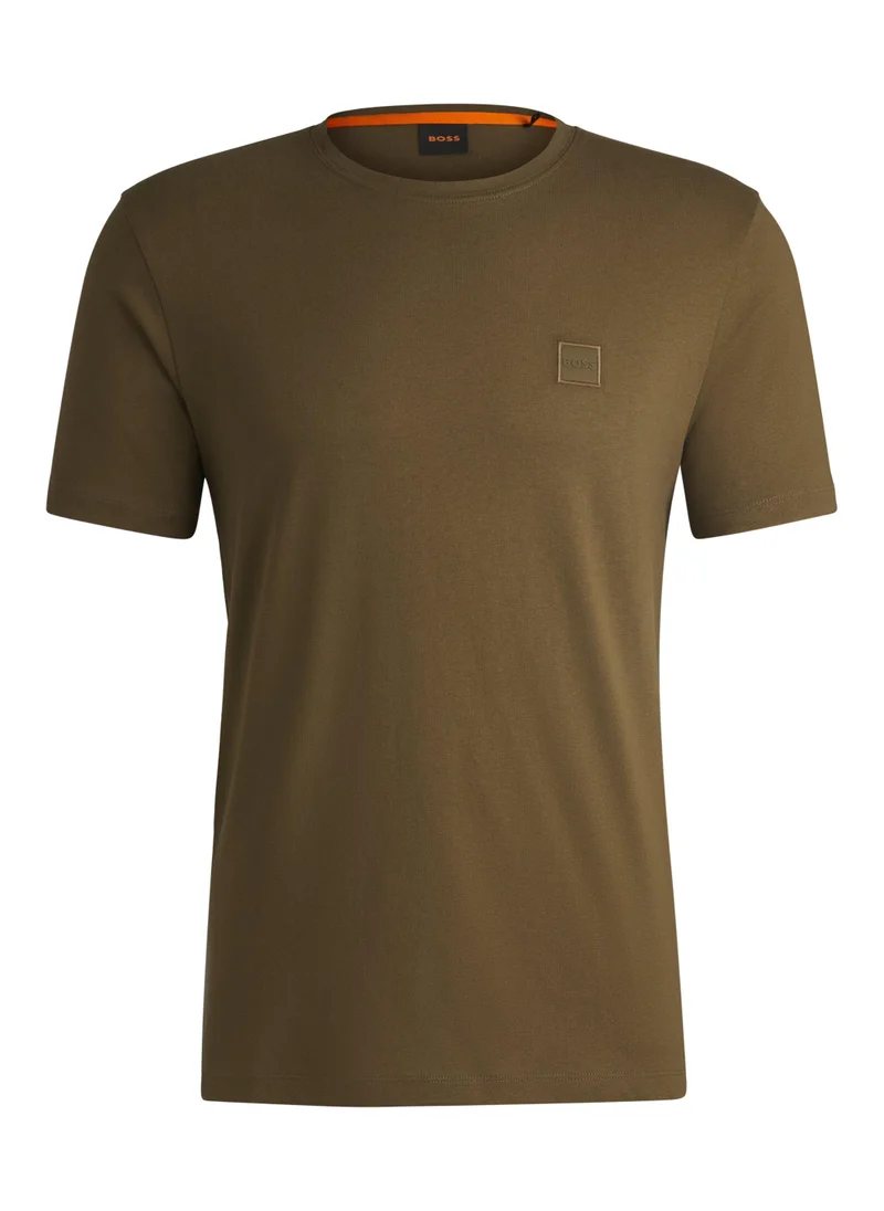 BOSS Cotton-jersey T-shirt with logo patch