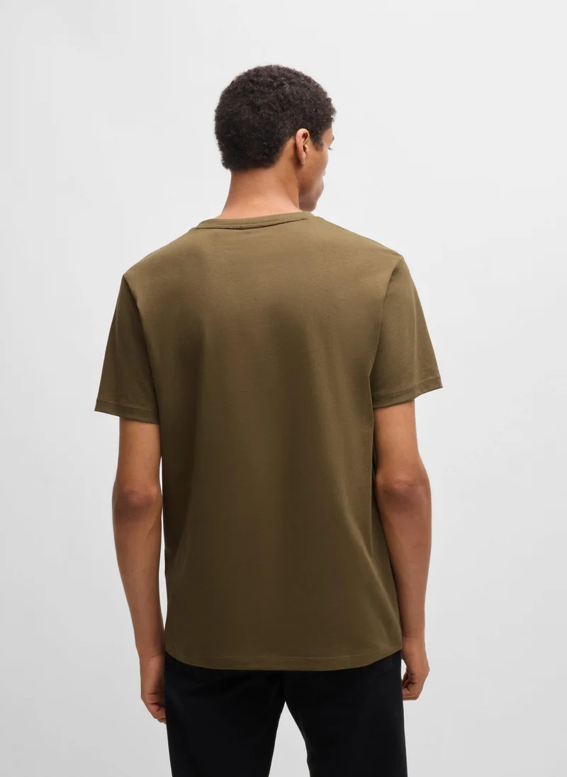 BOSS Cotton-jersey T-shirt with logo patch