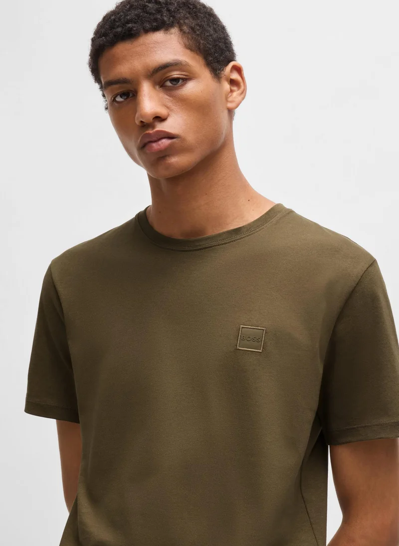 BOSS Cotton-jersey T-shirt with logo patch