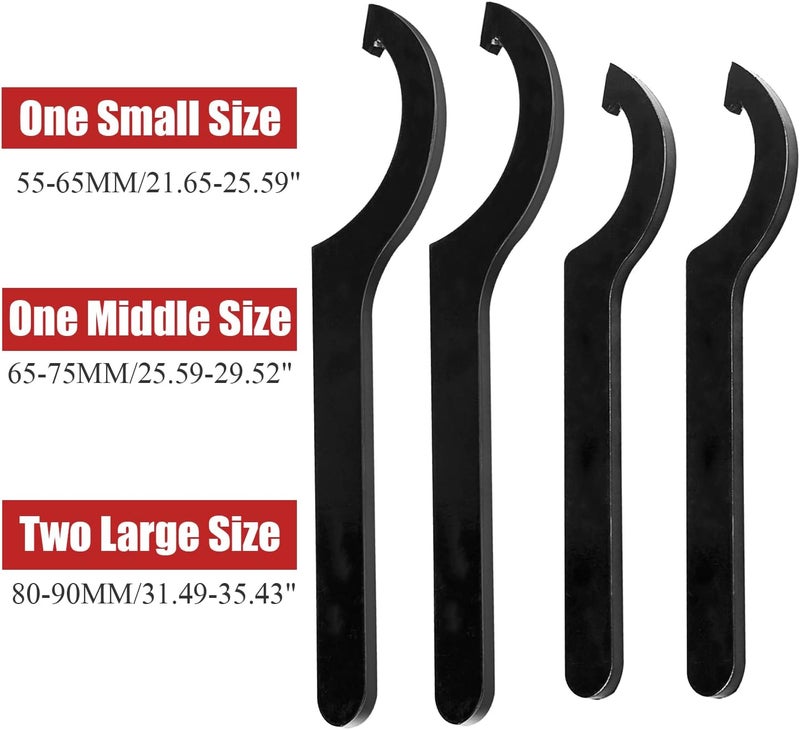 Mekar Coilover Adjustment Tool Compatible for Coilovers - K Sport, Skunk 2, Apexi, Megan Racing - 2 Large Steel Spanner Wrenches + 1 Small Wrench - Image 3