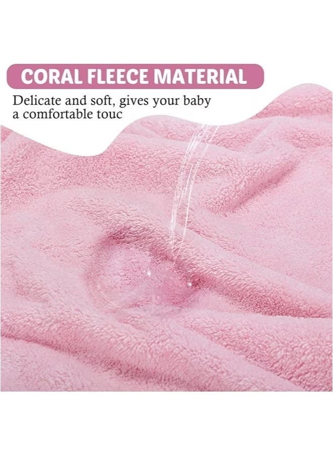 MLADEN Baby Hooded Towels Coral Velvet Baby Bath Blanket, Newborn Bathrobe, Newborn Towel Set with Hood, Soft and Super Absorbent Bath Towel for Babies Boy and Girl 0-3 Years,80x80cm - Image 5