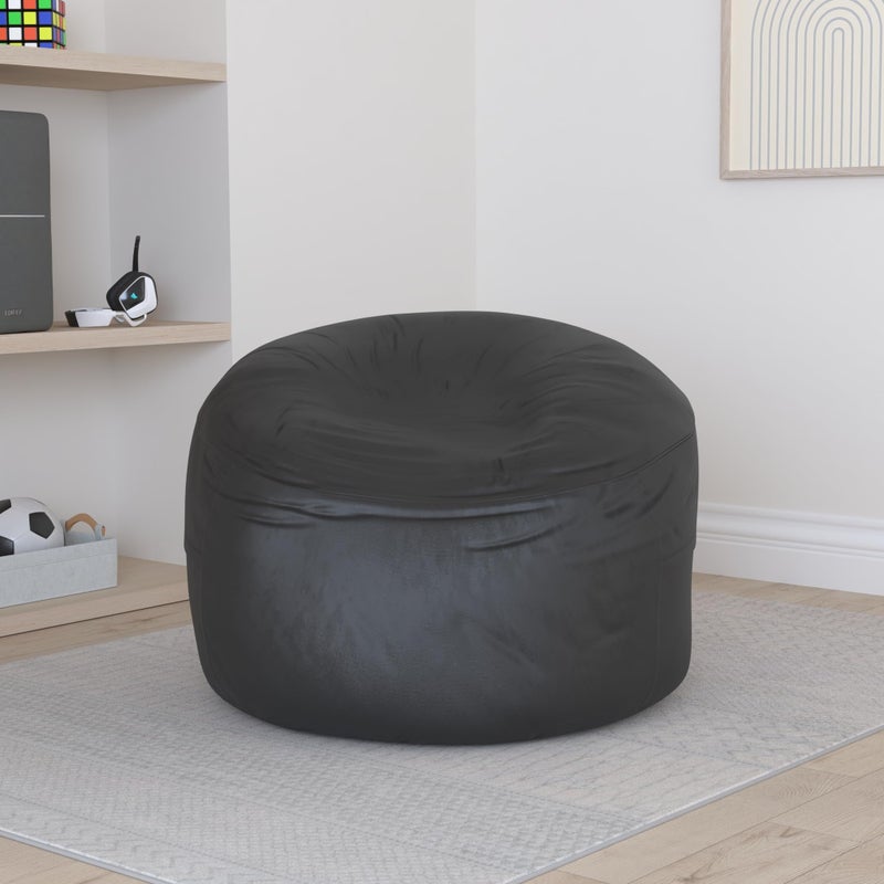 Homguava 3FT Bean Bag Chair: 3' Bean Bags with Memory Foam Filled, Large Beanbag Chairs Soft Sofa with Dutch Velvet Cover-Black - Image 2