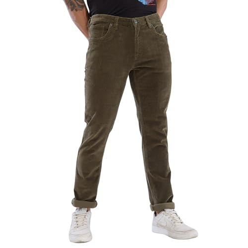 Spykar Regular Fit Cotton Green Trousers for Men (Size: 30)-MTR5P2BD008-Olive Green - Image 4