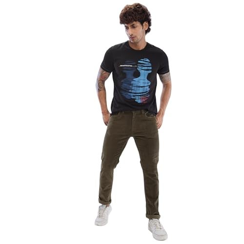 Spykar Regular Fit Cotton Green Trousers for Men (Size: 30)-MTR5P2BD008-Olive Green - Image 2