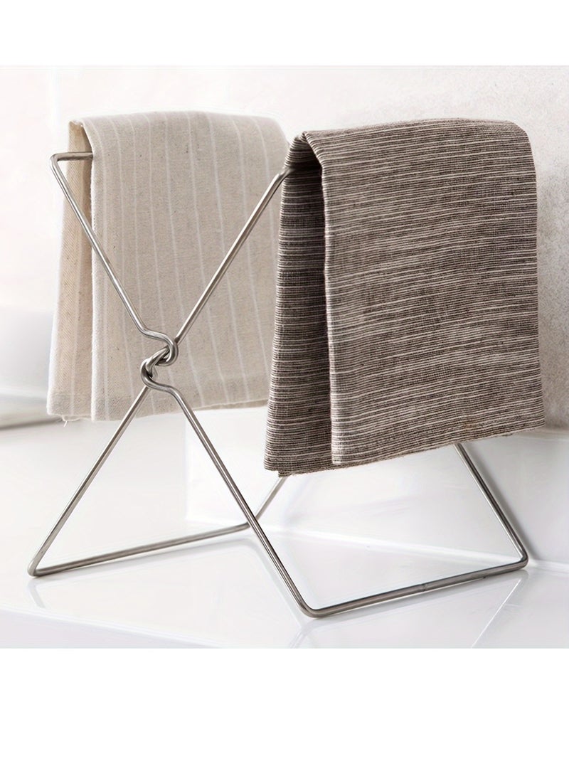 1pc bag holder, desktop trash bag holder, stainless steel multi-purpose rag towel holder for food storage bags and trash bags, kitchen organizers and storage  - Image 2