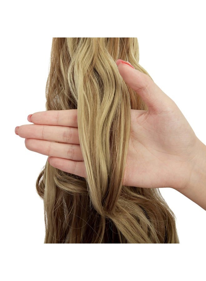 OMGREAT Ponytail Extension 18" Long Curly Claw Ponytail Hair Extension One Piece Clip in on Ponytail Synthetic Hairpieces Curly Ash Blonde Mix Ginger - Image 3