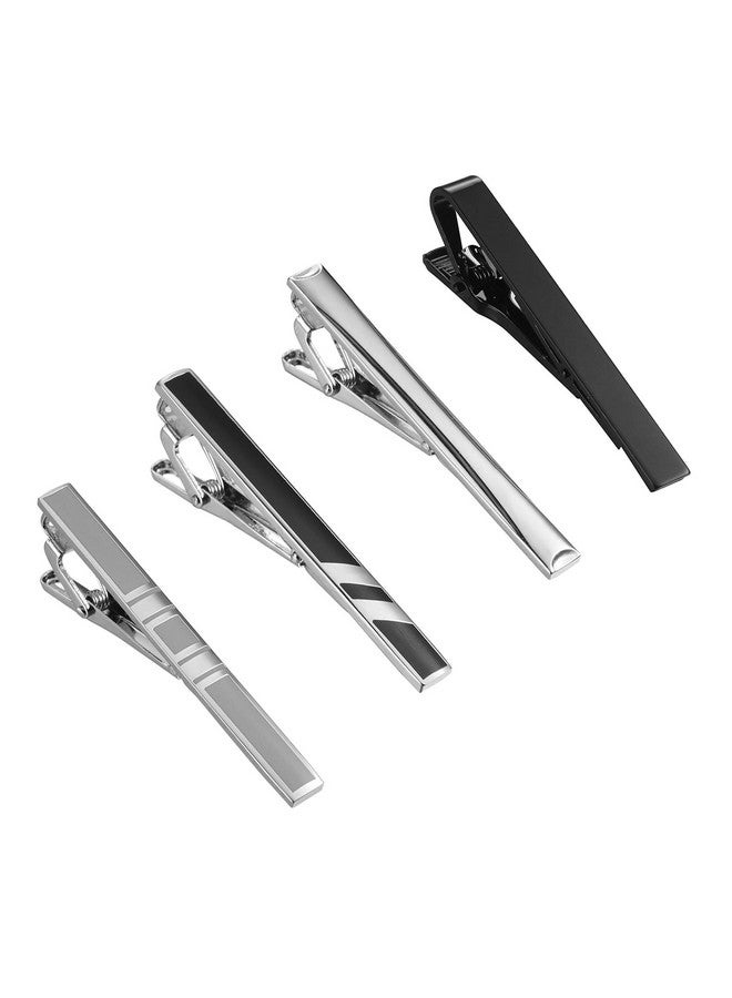 Tornito 4Pcs Tie Clips Set For Men Tie Bar Clip Set For Regular Skinny Ties Necktie Wedding Business Clips For Men  - Image 1