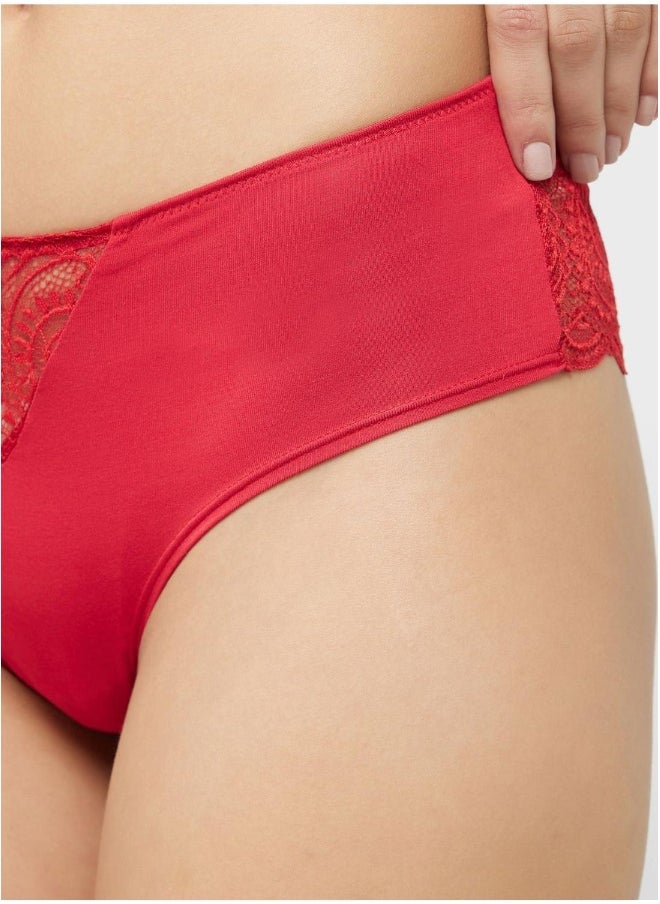 La Senza Lace Detail High Leg Brief  - Image 3