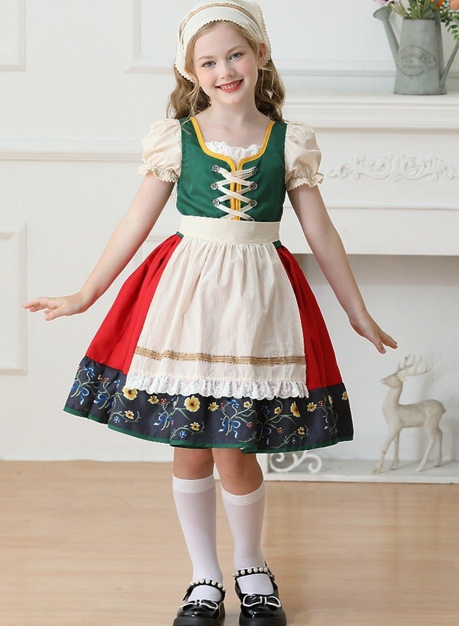 general Girls German Dirndl Dresses Outfit Fraulein Oktoberfest Costumes Kids Kids Halloween Maid Dress for Girls Beer Festival Outfit - Image 1