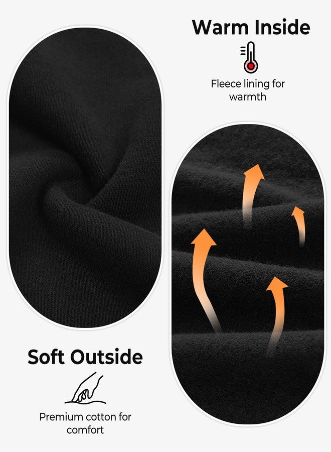 BOOPH Girls Fleece Sweatpants Kids Winter Sweat Pants Athletic Joggers Clothes for Teen Girls Black 7-8 Years, Black, 13-14 Years - Image 4