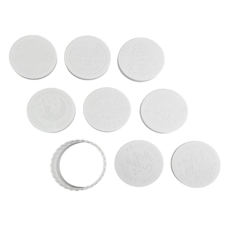 9pc Christmas Cookie Stamp Set Holiday Biscuit Molds Baking Tools - Image 2