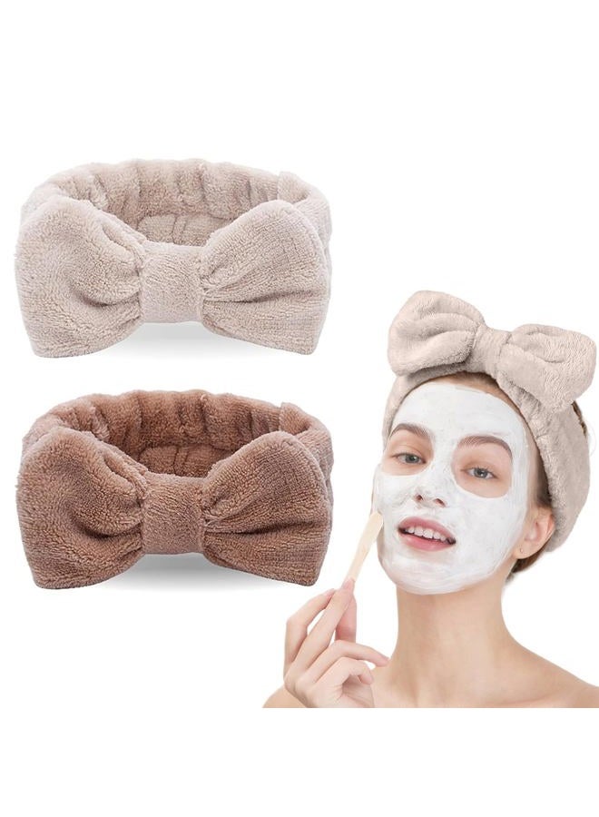 LADES Facial Headband - Terry Cloth Headbands for Face Washing,Skin Care,Makeup,Bow Spa Hair Headband for Washing Face - Image 1