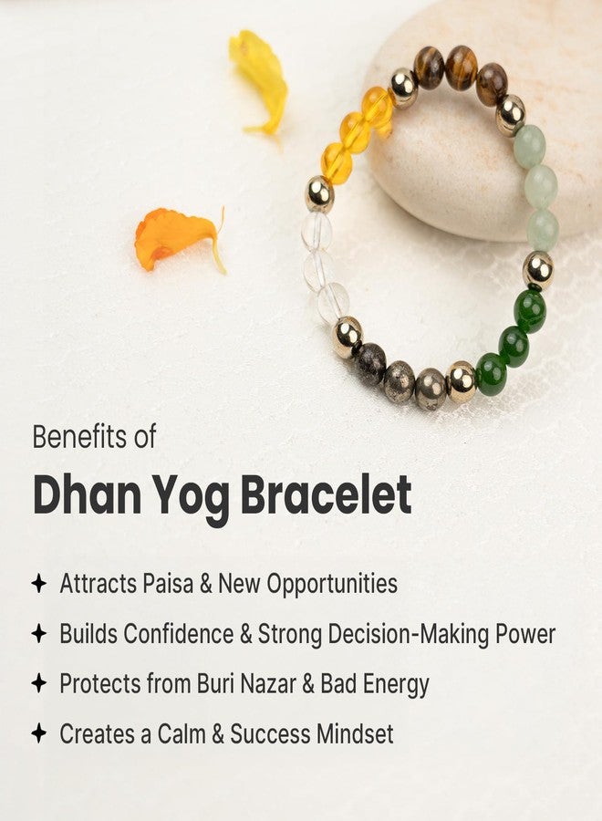 Astrotalk Dhan Yog Bracelet | Attracts Wealth & Financial Prosperity | Pyrite, Citrine, & Aventurine | Astrology Dhanyog Bracelet for Men & Women | Certificate of Authenticity - Image 3