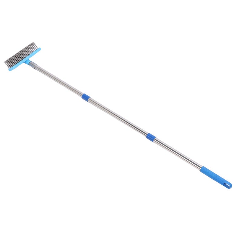 30cm Heavy Duty Steel Wire Broom Stainless Steel Telescopic Handle Outdoor Floor Scrub Brush 120cm/47.2in - Image 2