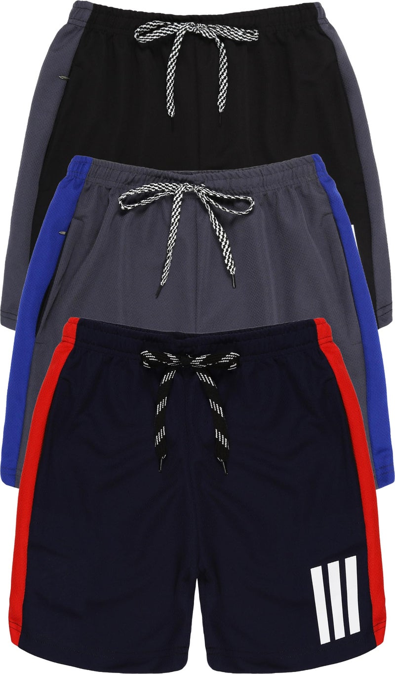 5IVE DEGREE 3-Pack Boy's Regular Fit Polyester Shorts (9 Years - 10 Years, CBPOLY D6) (in, Age, 13 Years, 14 Years, Regular, D4) - Image 1