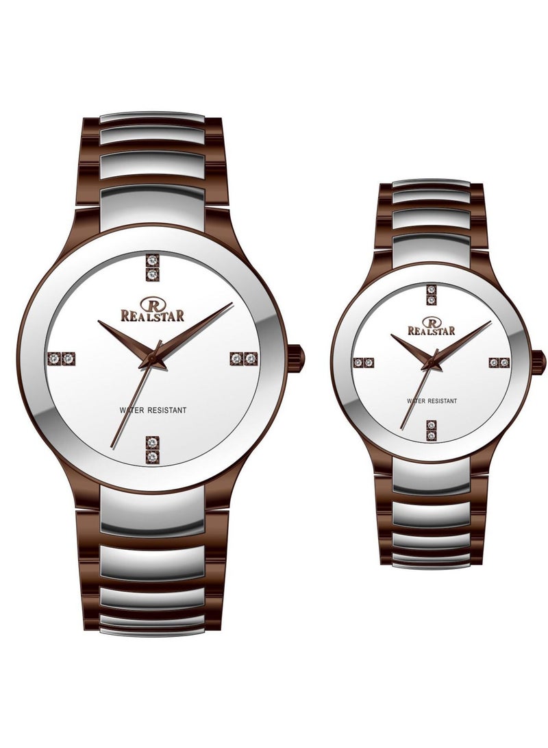 Water Resistant Analog Couple Watch Set