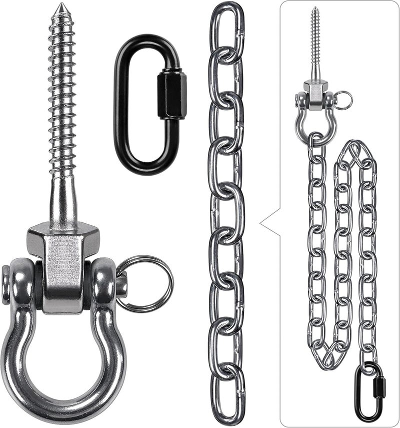 BeneLabel Hanging Kits Hammock Chair Hardware, Screw Bracket Heavy Duty Swing Hook and 1M Chain for Indoor Outdoor Playground Hanging Chair Hammock Chair Punching Bags, 450KG Capacity - Image 1