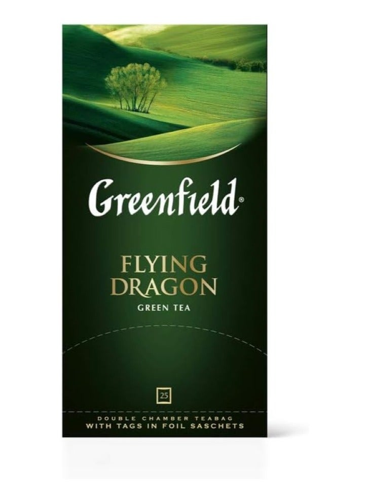Greenfield Green Tea Fly Dragon 25 Tea Bags 50 Gm - Image 1