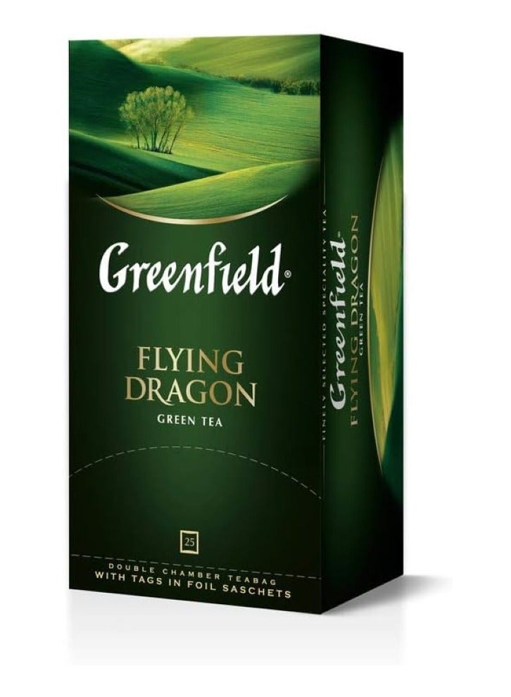 Greenfield Green Tea Fly Dragon 25 Tea Bags 50 Gm - Image 3